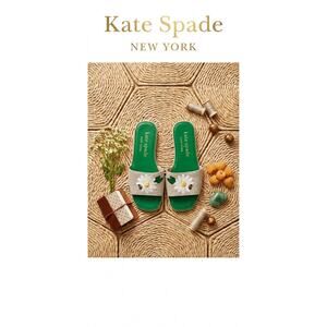 Kate Spade New York Seraphina Daisy & Bee Linen Slide Sandals